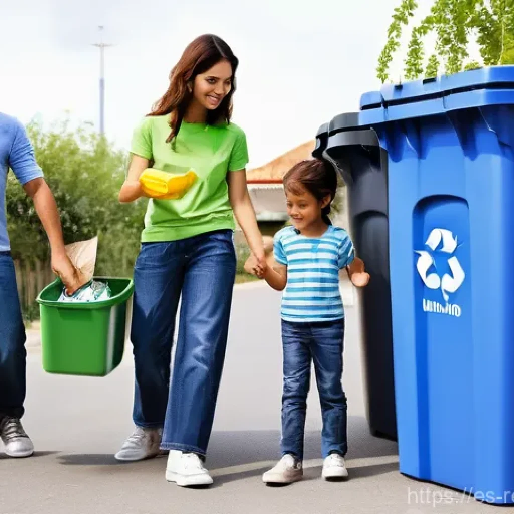 재활용센터 이용 가이드 - **"Punto Limpio" Family Recycling Day:**
    A vibrant and clean image of a diverse Spanish family &ndash;...