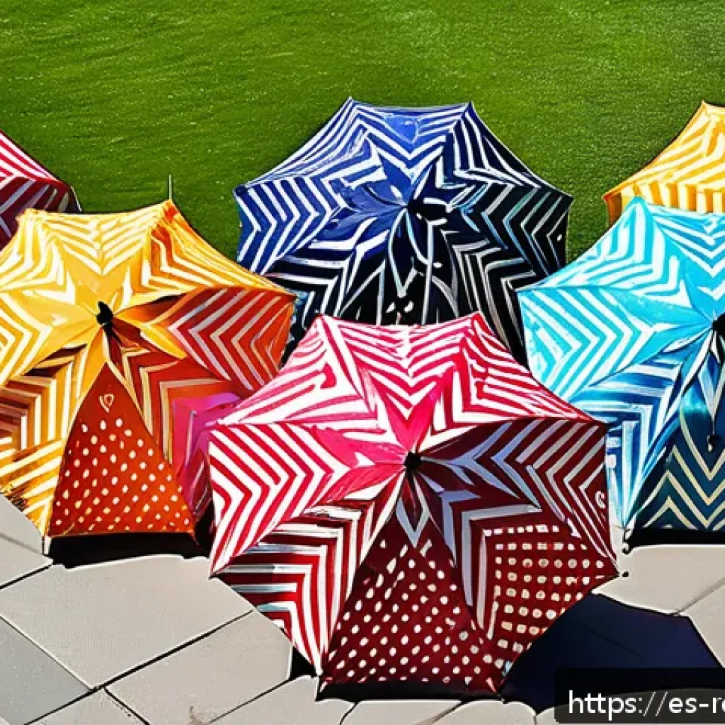 고장난 우산 재사용 - A vibrant, eco-friendly reusable shopping bag made from recycled umbrella fabric, showcasing a water...