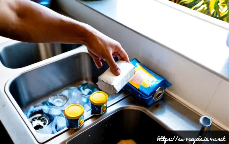 종이팩 재활용 방법 - Photorealistic Spanish home kitchen recycling scene, clean empty paper beverage cartons being rinsed...